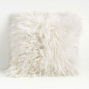 Crate and Barrel Pelliccia Ivory Pillow with insert 16 x 16